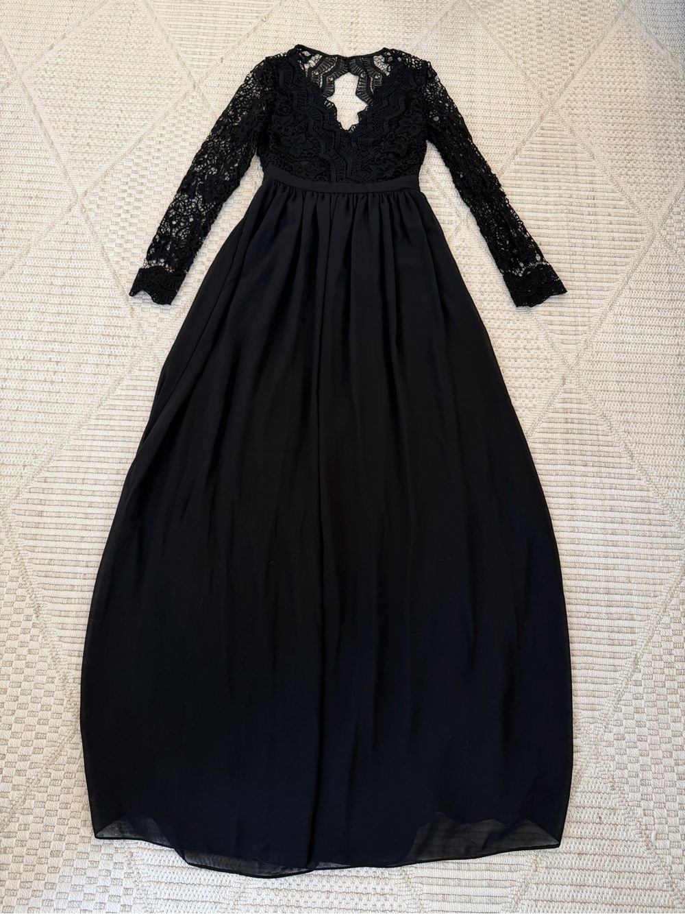 Lulus Awaken My Love Black Long Sleeve Lace Maxi Dress - Medium - Picture 4 of 11